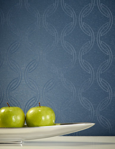 lena nautical blue commercial wallcovering with apple